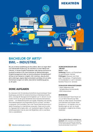 Berufsinfoblatt Bachelor Of Arts BWL - Industrie