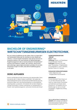 Berufsinfoblatt Bachelor Of Engineering Wirtschaftsingenieurwesen Elektrotechnik