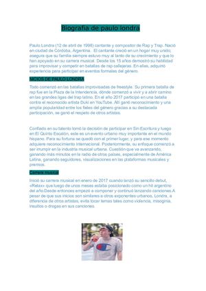 Biografia De Paulo Londra