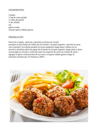 Bolitas De Carne Con Papas