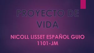 Proyecto De Vida Nicoll