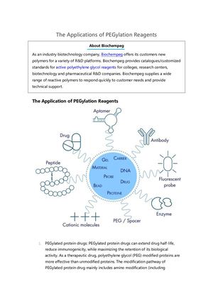 The Applications of PEGylation Reagents
