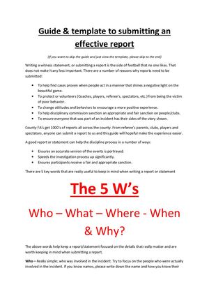 Short Report Guide 3