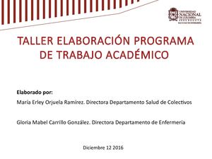 Taller Pta Diciembre 5 2016