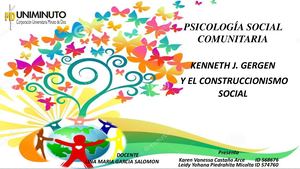 kENNETH J. GERGEN Y EL CONSTRUCCIONISMO SOCIAL