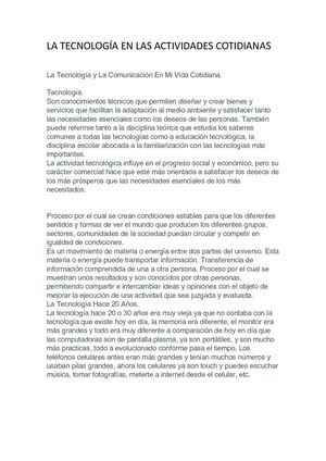 Tecnología En La Vida Cotidiana