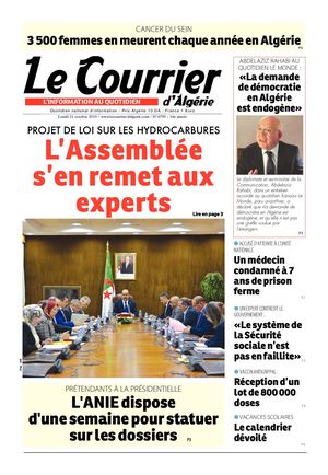 Le Courrier D'algerie Du 21 Octobre 2019