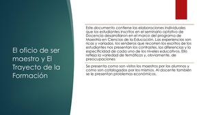 El Oficio De Ser Maestro