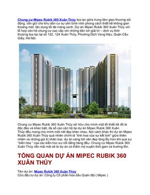 Chung Cư Mipec Rubik 360 Xuân Thủy