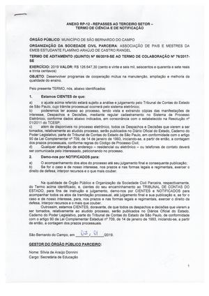 Termo De Aditamento 2019