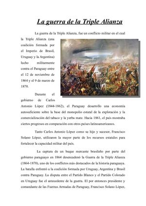 La Guerra De La Triple Alianza