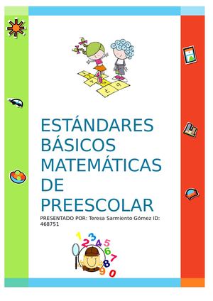 Estándares Básicos Matemáticas De Preescolar