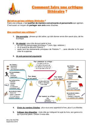 Que Doit Contenir La Critique Littéraire