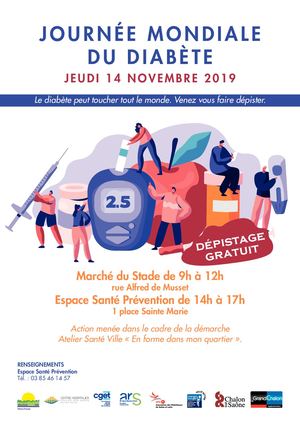 Diabete 2019: flyer recto verso de la journée diabète