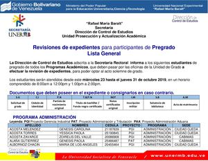 Revision De Expediente Para Pregrado Listado General