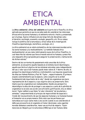 Etica Ambiental