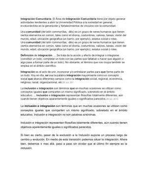 Integración Comunitaria