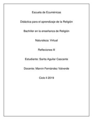 Reflexiones Iii Didactica Sarita Aguilar