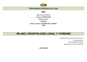 Odontologia Legal Y Forense Octubre Marzo 2020