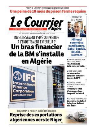 Le Courrier D'Algérie du jeudi 24 octobre 2019