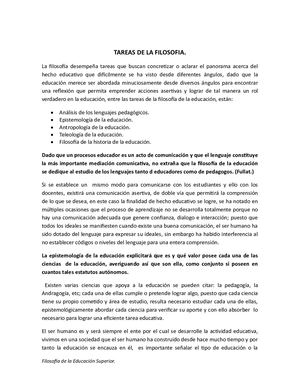 Ensayo Tareas De La Filosofia