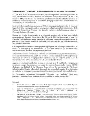 Reseña Histórica Cue AvH