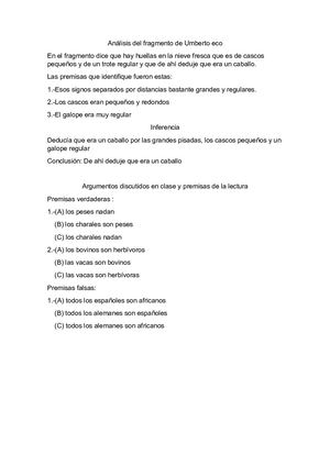 Análisis Del Fragmento De Umberto Eco