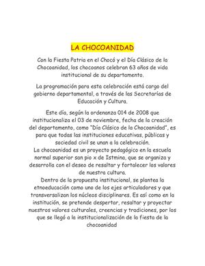 La chocoanidad de mi tierra