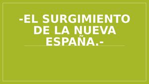 El Surgimiento De La Nueva España