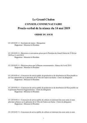 Procès Verbal 14 Mai