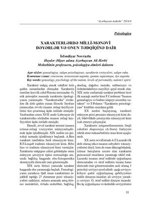 About the investigation of national-moral values in characters. İsfandiyar Novruzlu