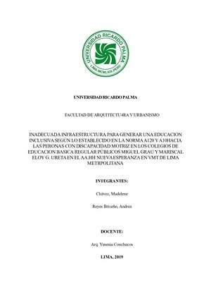 Monografia - INFRAESTRUCTURA PARA EDUCACIÓN INCLUSIVA