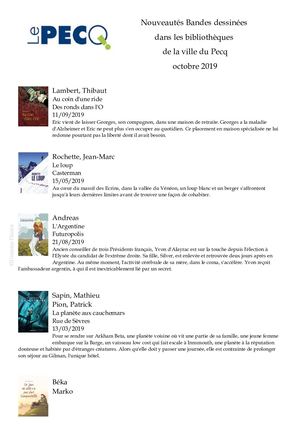 Nouveautés BD Septembre 2019