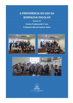 A PREFERÊNCIA NO USO DA BORRACHA ESCOLAR