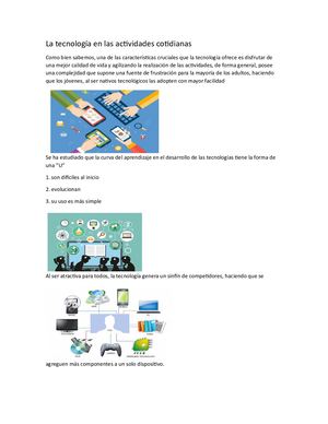 La Tecnología En Las Actividades Cotidianas