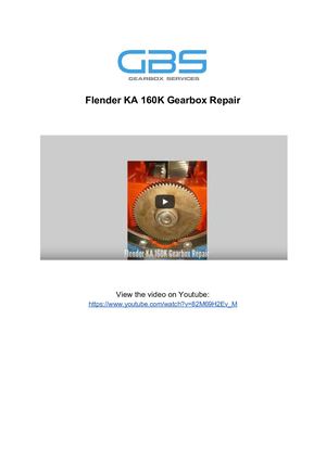 Flender KA 160K Gearbox Repair