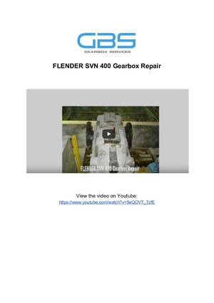 FLENDER SVN 400 Gearbox Repair