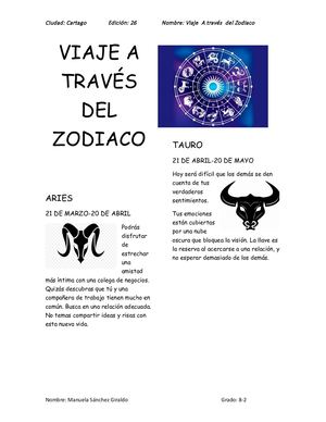 Viaje A Traves Del Zodiaco 1