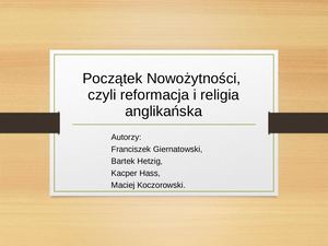 reformacja i religia anglikańska