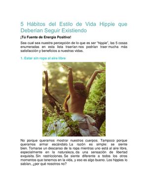5 Hábitos Del Estilo De Vida Hippie