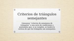 Criterios De Triángulos Semejantes