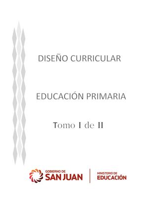 Diseño Curricular Educación Primaria Tomo I