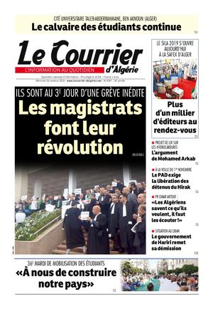 Le Courrier d'Algérie du mercredi 30 octobre 2019