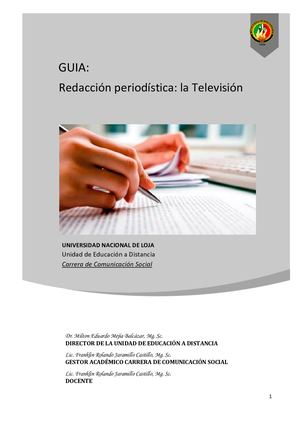 Guia Redacción Par La Tv Oct 2019 Mar 2020