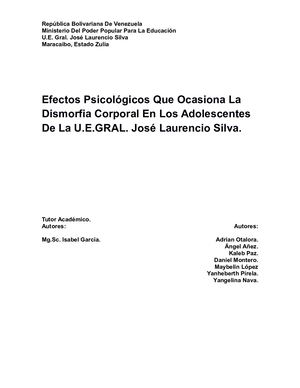Tesis dismorfia corporal