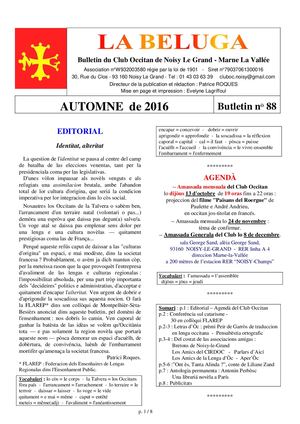 BELUGA 88 AUTOMNE 2016