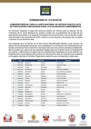 Comunicado 012 2019 Ce