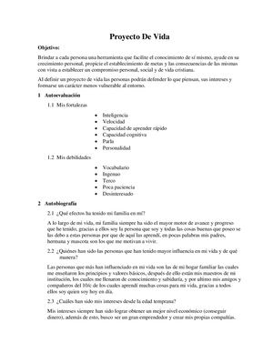 Proyecto De Vida Convertido