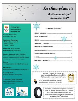 Champlainois - Novembre 2019
