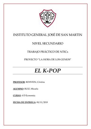 El Kpop Por Ruiz Micaela